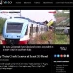 giornali stranieri incidente treni puglia