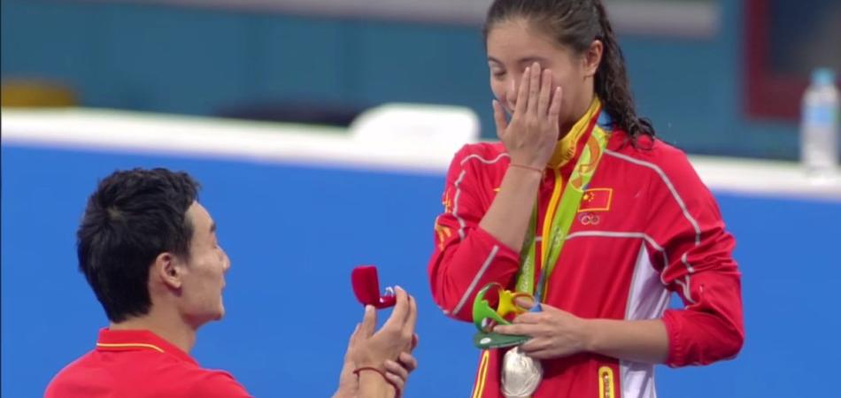 He Zi proposta di matrimonio tuffi Rio 2016