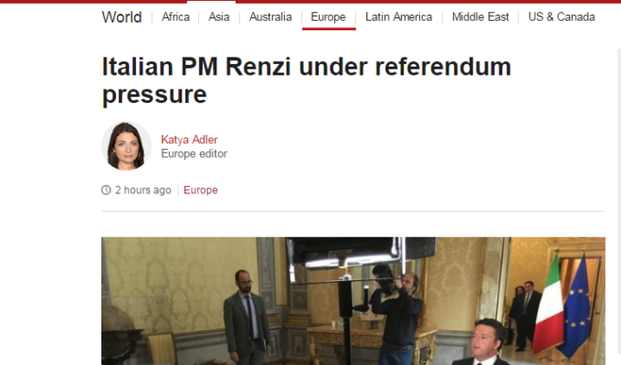 Matteo Renzi BBC intervista