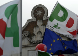 Manifestazione Pd Piazza del Popolo