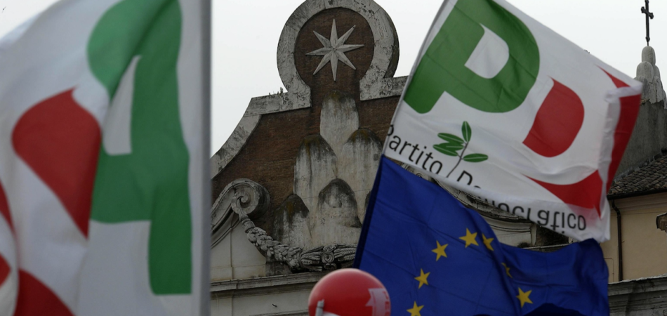 Manifestazione Pd Piazza del Popolo