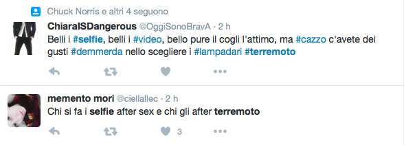 Terremoto selfie twitter 10 cose
