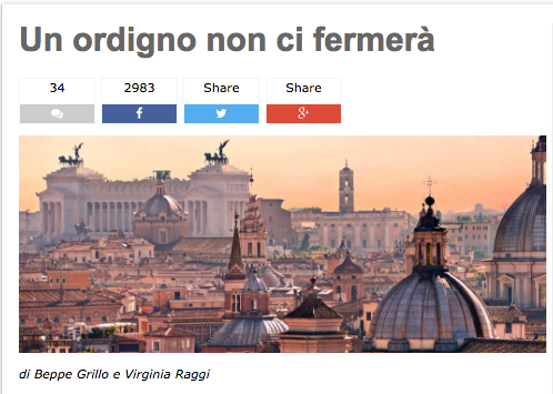 beppe grillo e virignia raggi denunciano ordigno a casa di un collaboratore