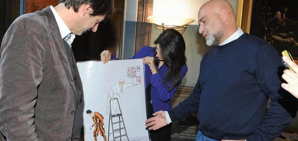 murales papa virginia raggi