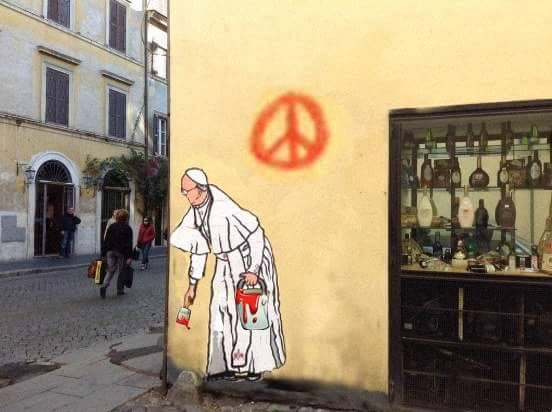 Nuovo murale Papa Francesco bufala