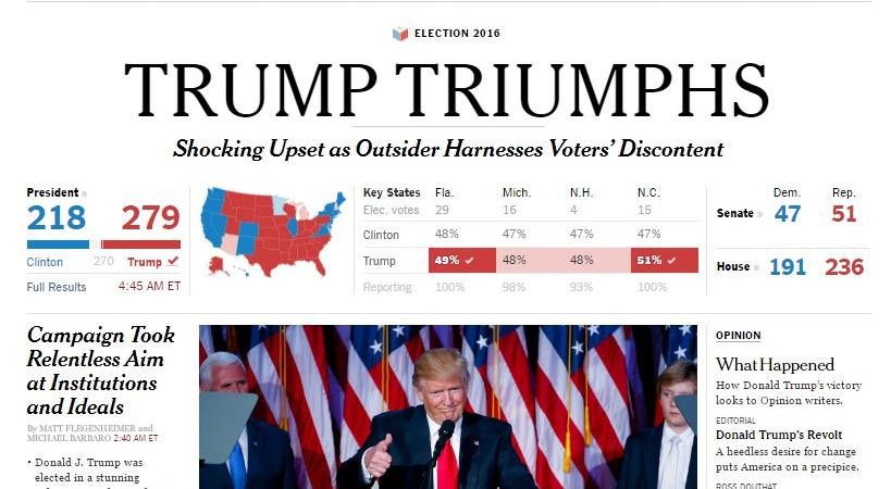 donald trump giornali stranieri