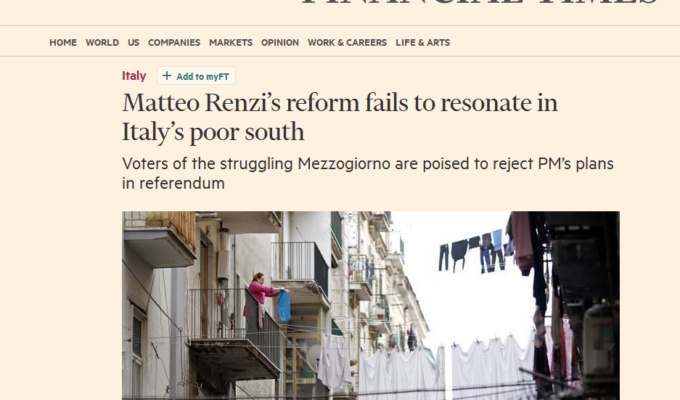 Sud referendum matteo renzi