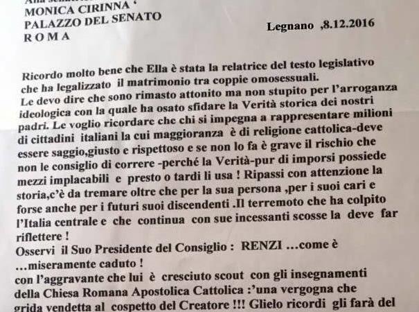 monica cirinnà lettera