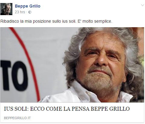 ius soli beppe grillo
