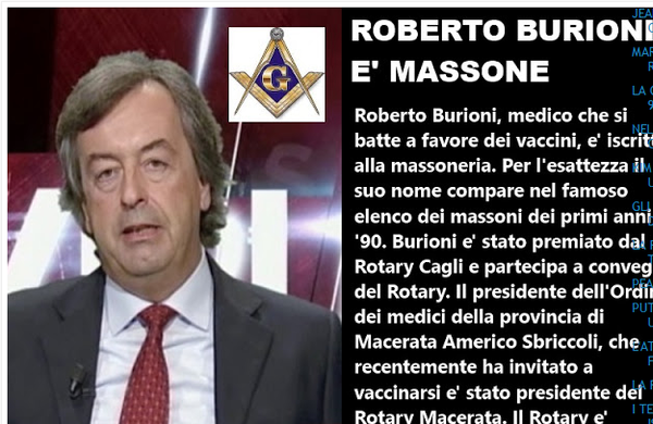 La brutta bufala di Roberto Burioni massone