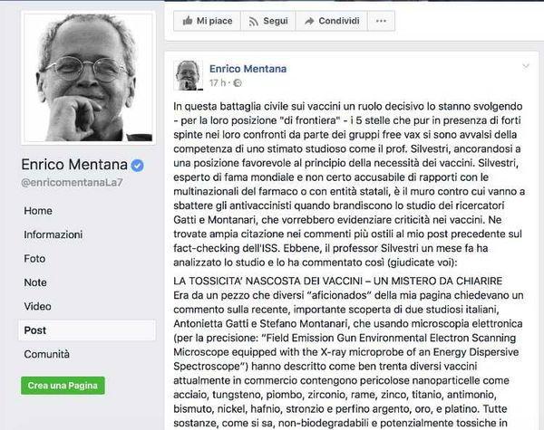 Vaccini, il durissimo scontro social tra Enrico Mentana e Stefano Montanari