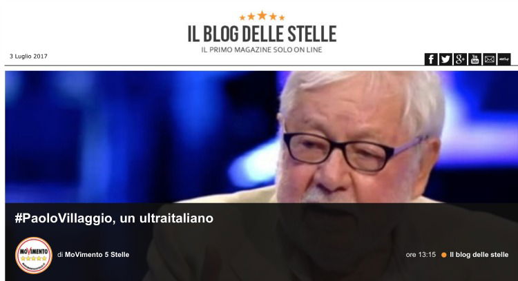 Beppe Grillo su Villaggio