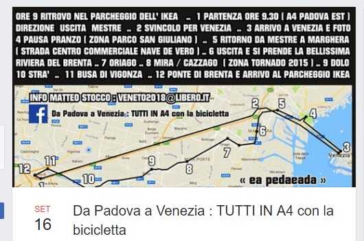 pedalata A4 contro i migranti