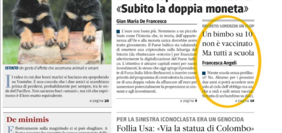 bambini non vaccinati accesso