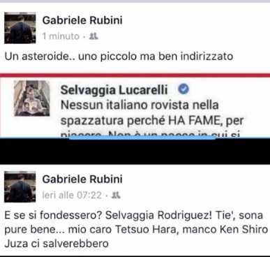 Selvaggia Lucarelli contro Chef Rubio: «Solito vigliacchetto finto amico del popolo»