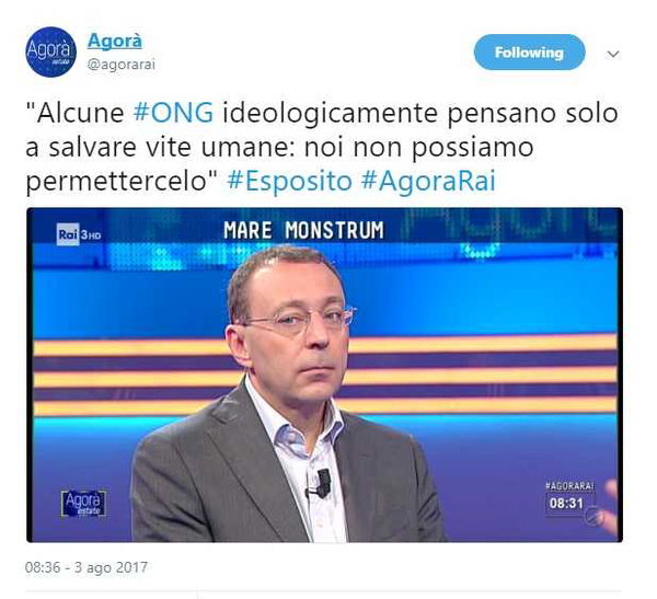 Stefano Esposito contro le Ong: «Non possiamo permetterci di salvare vite umane»