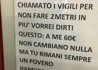 autore del cartello contro un disabile