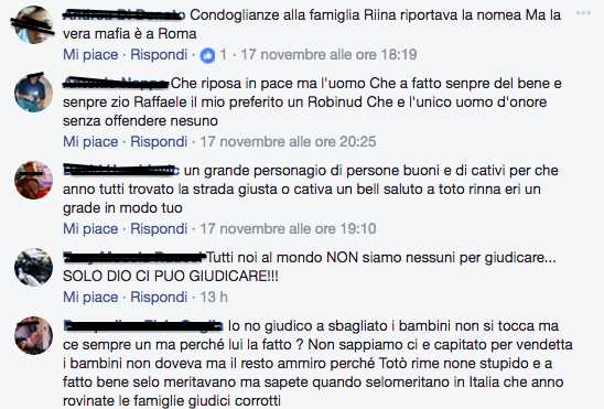 commenti alla morte di Totò Riina