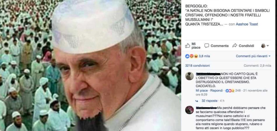 Papa Francesco contrario ai simboli cristiani a Natale
