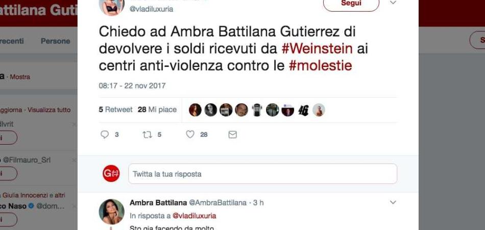 modella italiana molestata da Weinstein