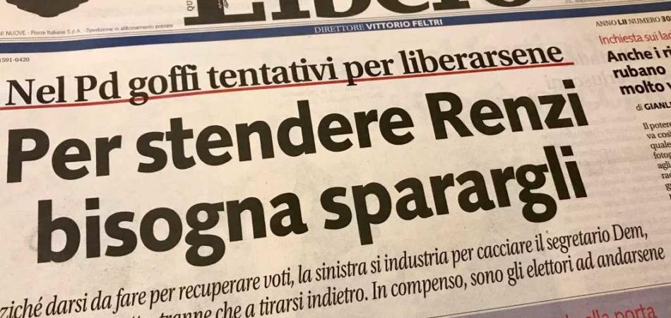 per stendere renzi bisogna sparargli