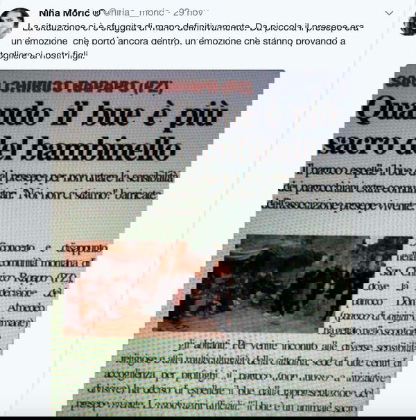 Nina Moric casca nella fake news sul «bue più sacro del bambinello» costruita ad arte da Propaganda Live