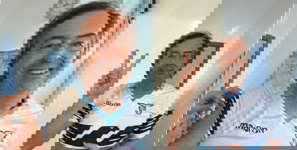 Roberto Burioni testimonial del vaccino anti-influenza con la maglia della Lazio