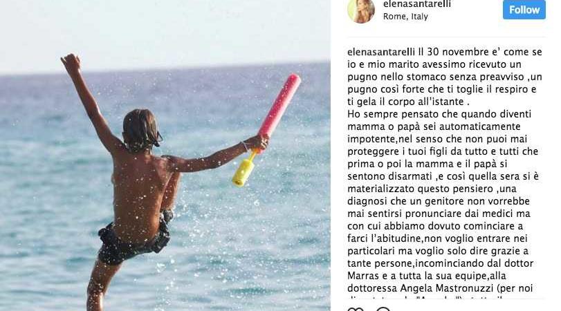 figlio di Elena Santarelli
