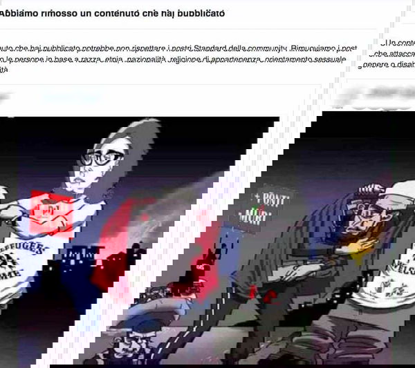 La censura di Facebook che ancora non funziona. Come con questa vignetta