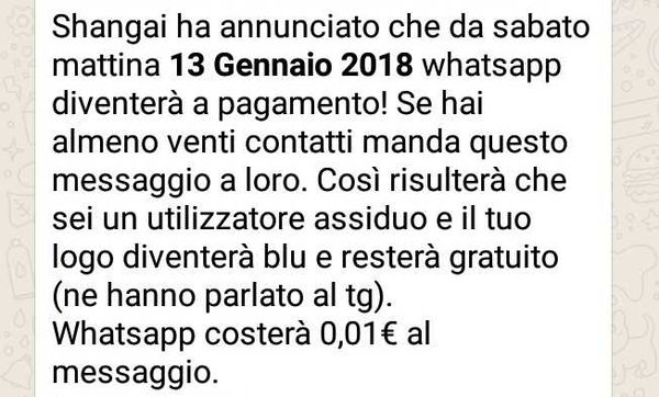 La bufala virale di Whatsapp che «diventa di nuovo a pagamento»