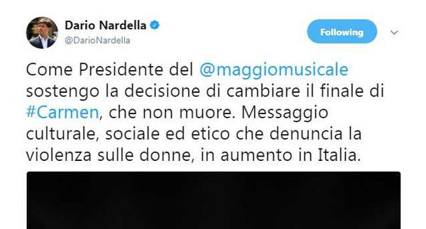 Nardella bersagliato di sfottò perché approva la Carmen con finale modificato