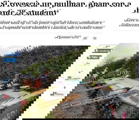 Mantova, si ribalta scuolabus con 50 bambini a bordo article-post