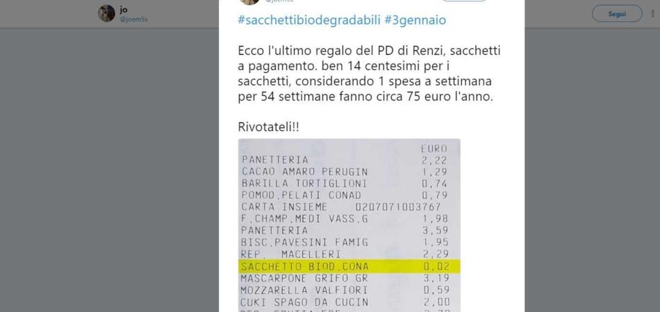 Sacchetti biodegradabili
