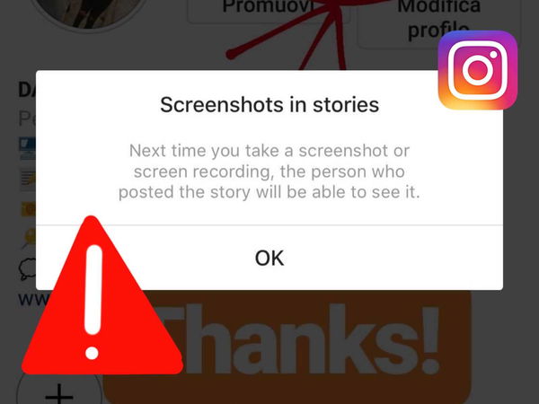 Allarme screenshot: fotografi le stories di un amico? Instagram gli invierà una notifica