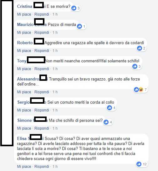 Gli insulti sulla bacheca di Alessio Martini, fermato per l’aggressione alla 17enne di Montelupo