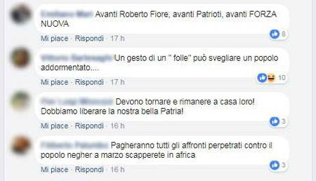 Macerata, i vergognosi commenti sulle pagine dei neofascisti: «Onore a Luca Traini, liberatelo» article-post