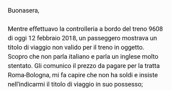 La dichiarazione di Trenitalia che svela la bufala del ragazzo di colore senza biglietto