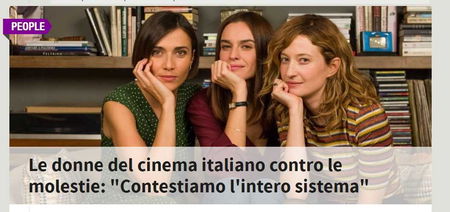 Le donne del cinema si ribellano alle molestie. La lettera contro tutti i Weinstein italiani article-post