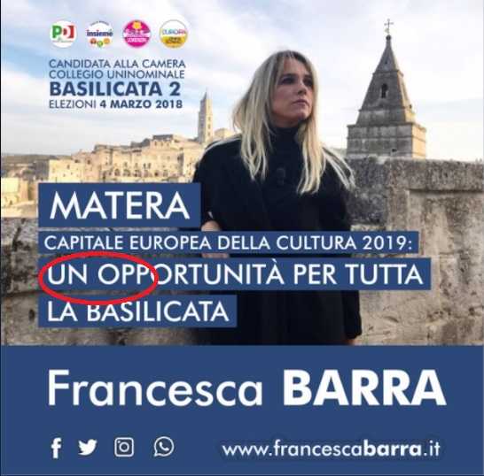 Francesca Barra e il manifesto sulla cultura con l’apostrofo dimenticato