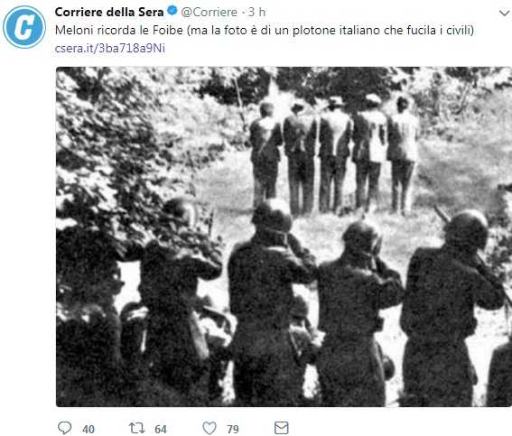 L’epic fail di Giorgia Meloni: ricorda le Foibe ma usa la foto sbagliata