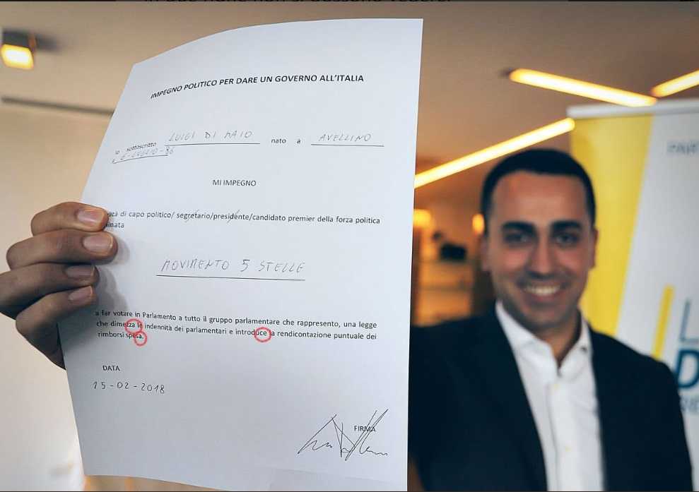 Luigi Di Maio e la proposta di dimezzamento degli stipendi piena di errori grammaticali article-post