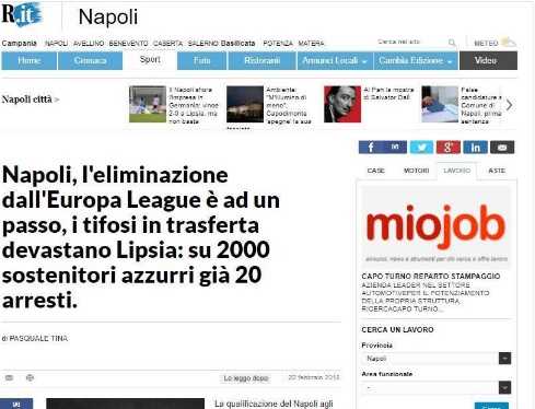 “I napoletani devastano Lipsia” la fake news con ritocco sulla pagina di Repubblica
