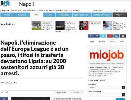 “I napoletani devastano Lipsia” la fake news con ritocco sulla pagina di Repubblica article-post