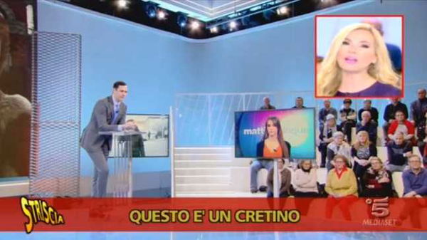 Federica Panicucci insulta il collega Francesco Vecchi in un fuorionda di Mattino 5 trasmesso da Striscia la Notizia