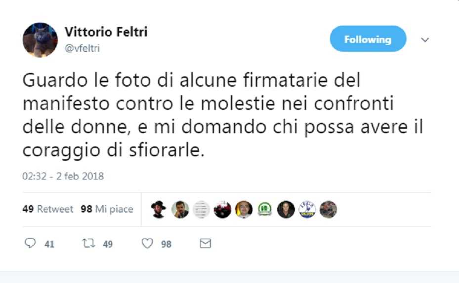 Vittorio Feltri sull’appello delle donne del cinema italiano article-post