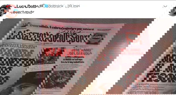 Luca Dotto di nuovo contro Gazzetta che dedica troppo spazio a Wanda-Icardi