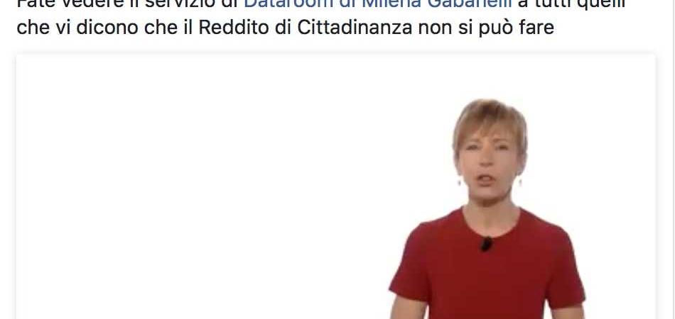 Gabanelli reddito cittadinanza
