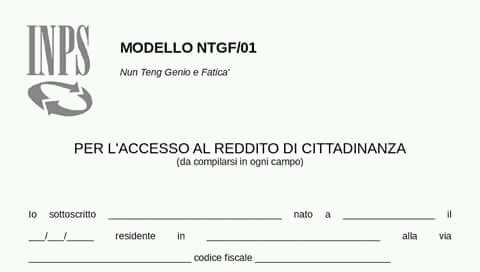 WhatsApp modello reddito cittadinanza