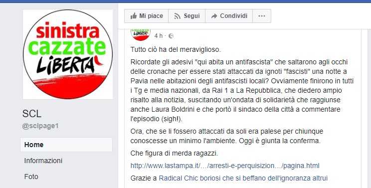 La bufala dell’ex terrorista fascista Maurizio Murelli, di Radical chic boriosi e di Sinistra cazzate libertà sugli adesivi antifascisti di Pavia article-post