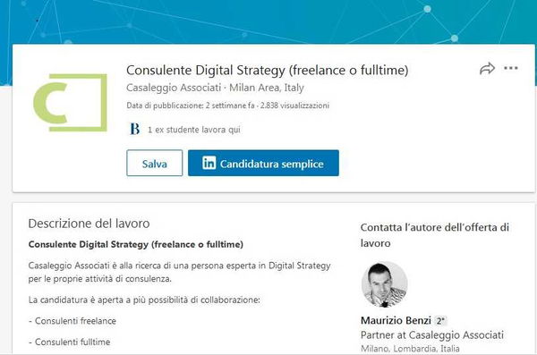 Casaleggio Associati assume su LinkedIn